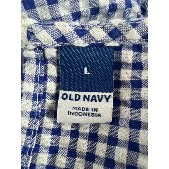 Old Navy Blue Gingham Midi Dress - Picture 4 of 12